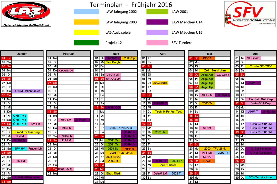 Terminplan 2016-Fruehjahr
